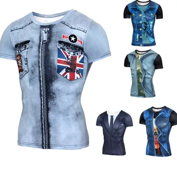 

Hip Hop Muscle Men Cosplay T Shirt Casual Nice Harajuku T-Shirts Fitness Cartoon Anime Tee Tops New VogueTees Mens T Shirts