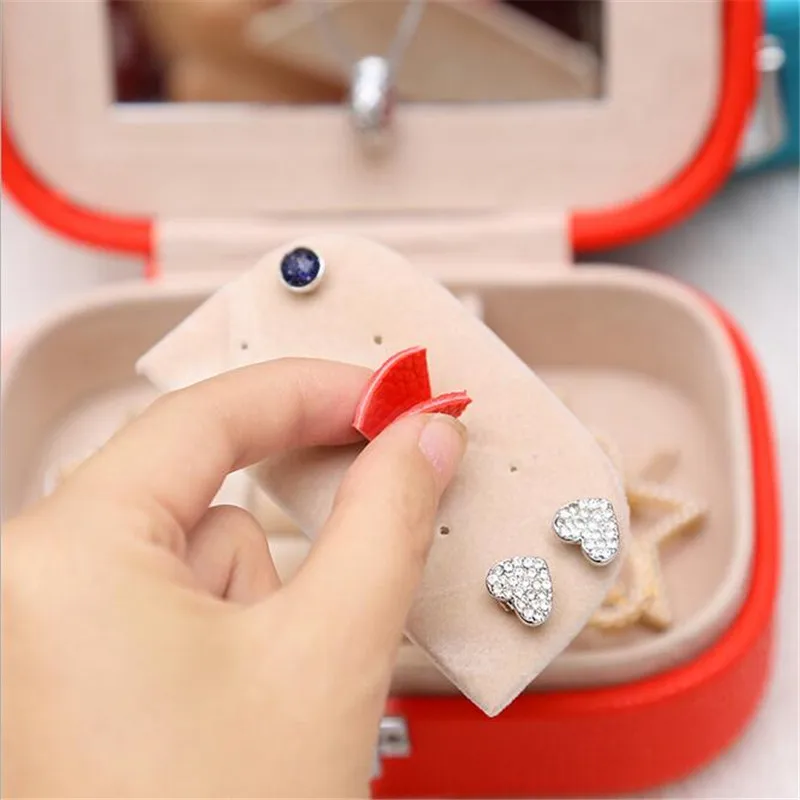 High Grade 6 Color Protable Leather Ring Box Earrings Case Fashion Accessories Display Box Jewelry Organizer Highly Demand