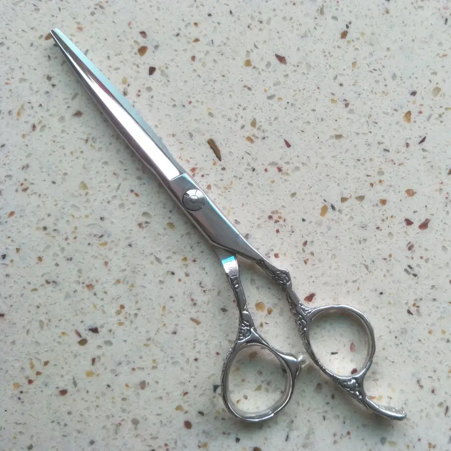 

6" big thumb professional Japanese 440C flower hair scissors rose handle hair styling hair cutting shears