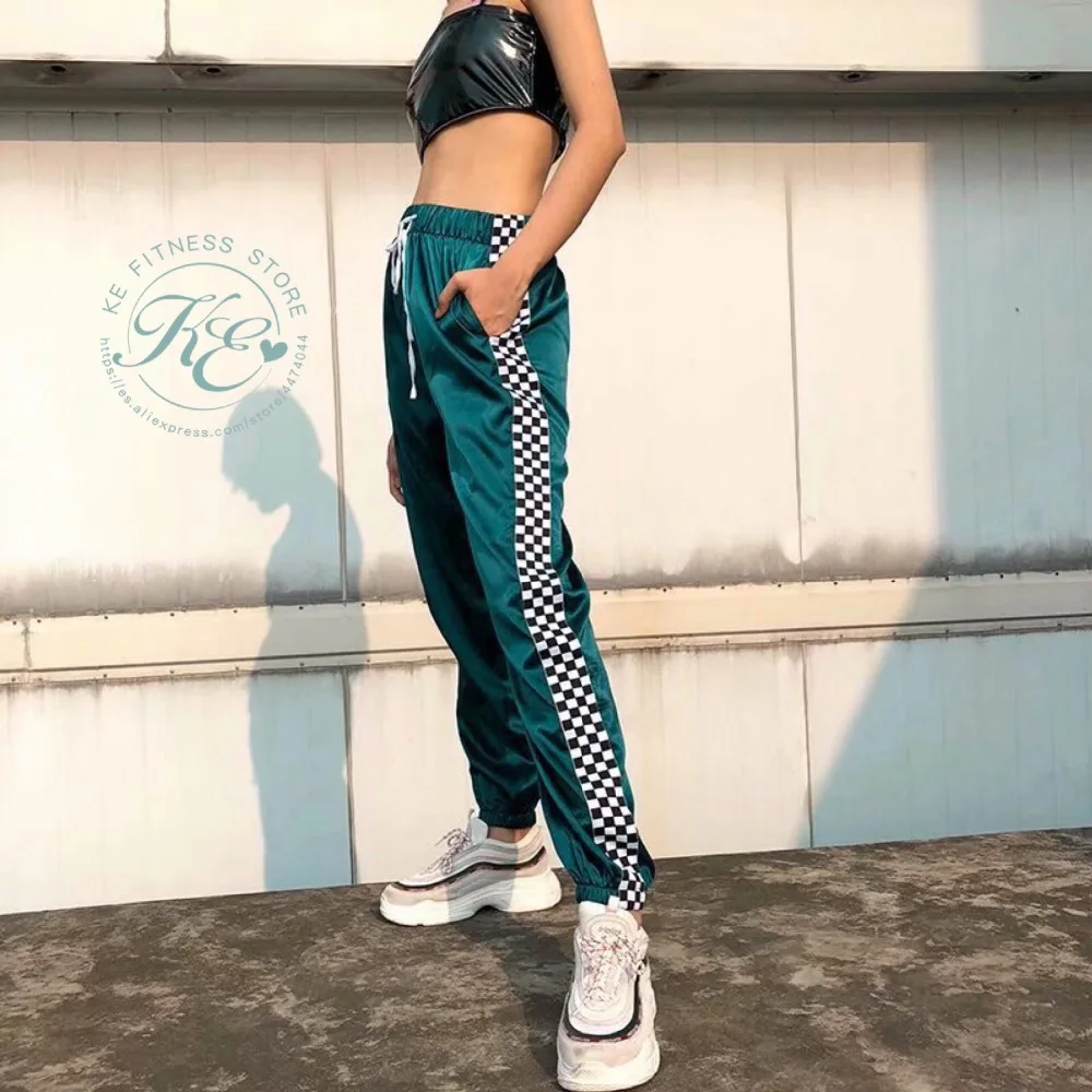 Ke pantalones mujer con brillo stylo хипстер хип-хоп фитнес-зал, брюки женские, pantalones Мода mujer, moda mujer