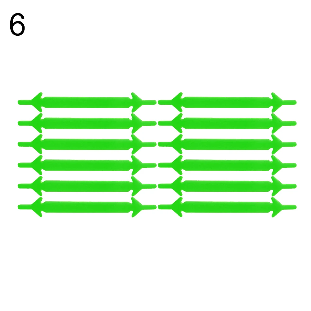 Шт. 12 шт., силиконовые шнурки, креативные, однотонные, унисекс, эластичные, в форме стрелы, без галстука, шнурки для обуви