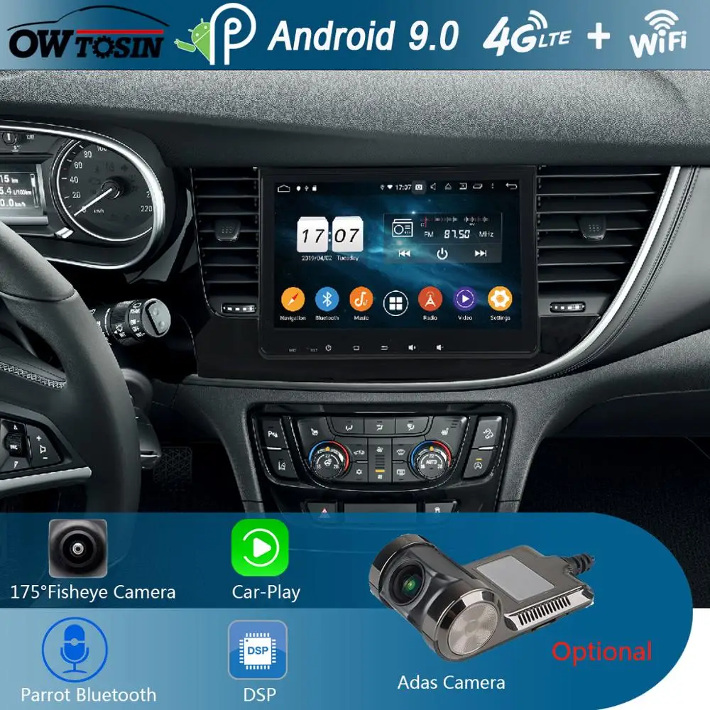 

9" IPS Android 9.0 Octa Core 4G RAM+64G ROM Car DVD Player For Opel Mokka 2017 2018 2019 Radio Stereo DSP Adas CarPlay Parrot BT