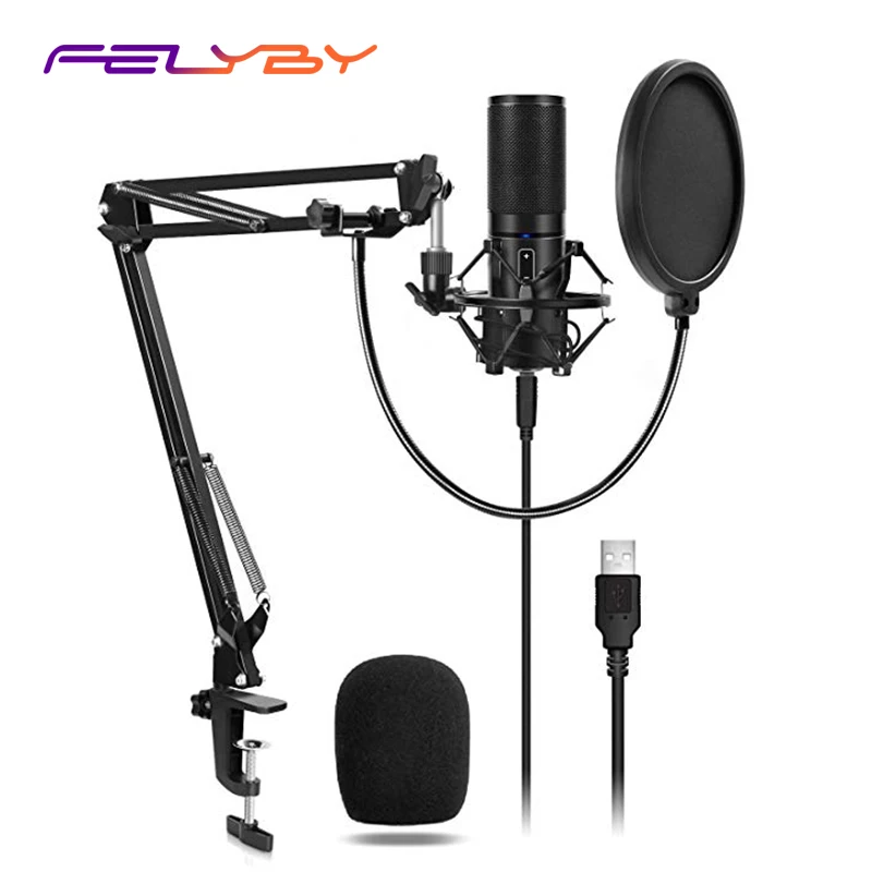 FELYBY Q9 Computer USB Microphone for Live Stream