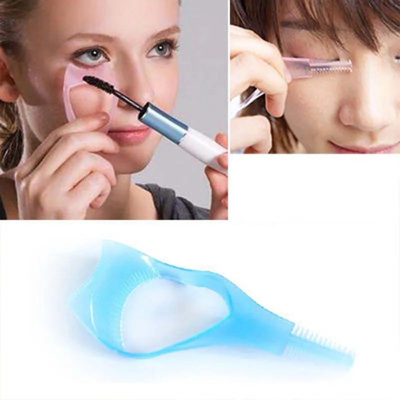 

New 3 in1 New Arrival Make up Mascara Guide Applicator Eyelash Comb Eyebrow Brush Curler Beauty Essential Tool Free Shipping