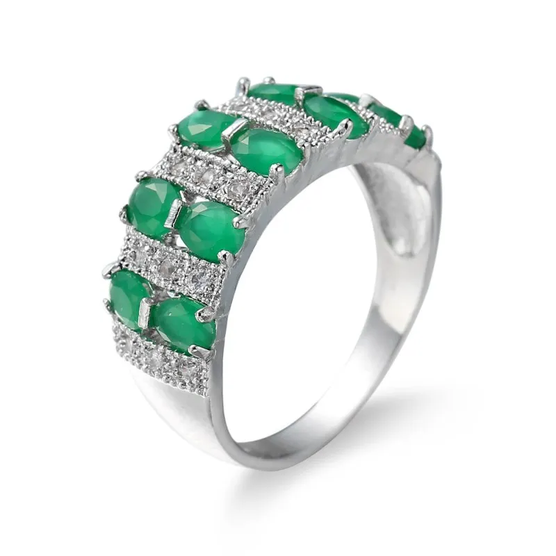 Красивые Простые Ювелирные изделия, 8 цветов, Австрийское кольцо с кристаллами и цирконом, подходят для женщин и мужчин, Свадебные или вечерние