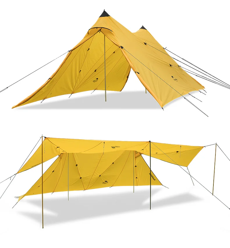 Naturehike 10 человек Твин Пикс 20D силиконовый двойной a-тип башня тент наружный непромокаемый солнцезащитный тент палатка Кемпинг пергола
