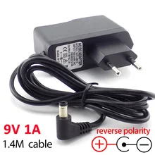 Adaptateur d'alimentation 9V, 1a, 1000ma, convertisseur de polarité inversée, câble d'alimentation EU 5.5mm x 2.5mm