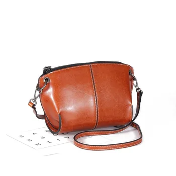 

Moxi Casual Women Genuine Leather Bag Clutch Wallets Purse Small Women Handbag Phone Bag Bolsas Oil Wax Cowskin Messenger Bags