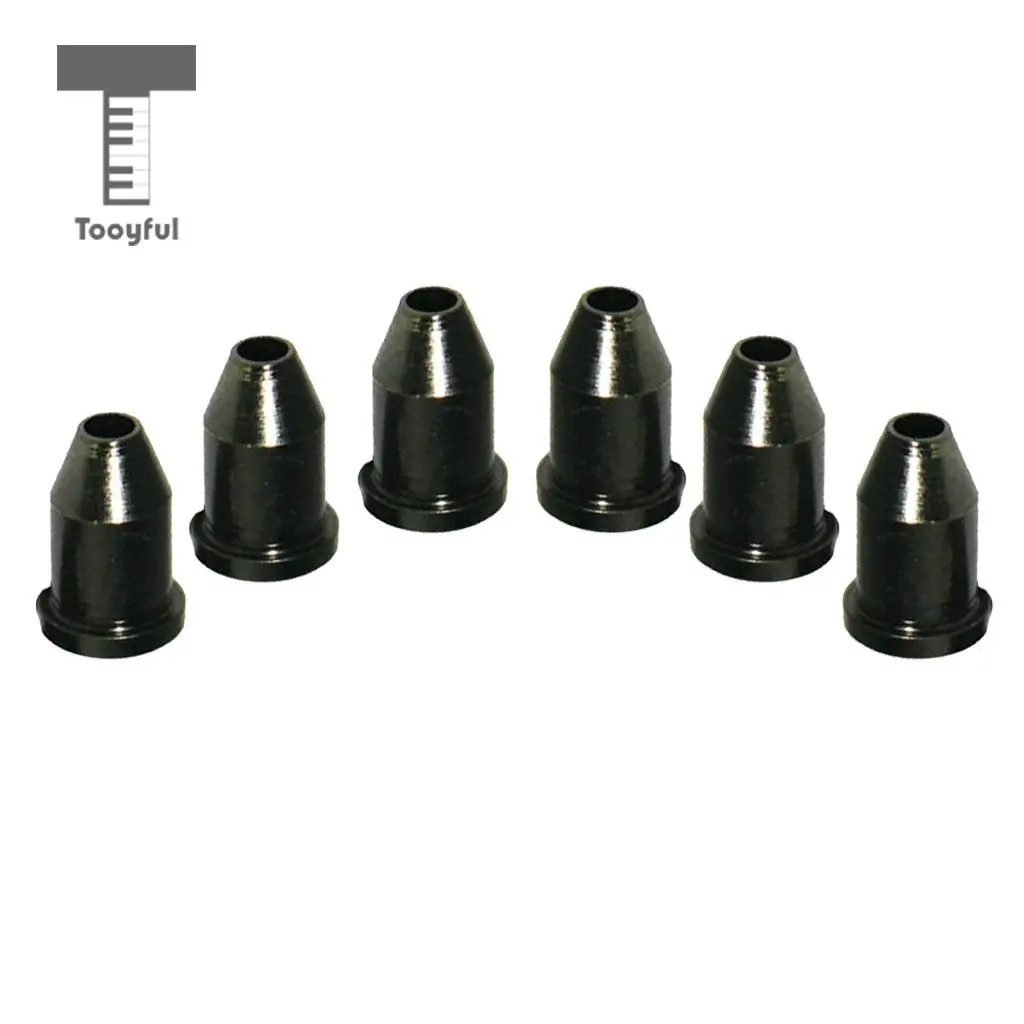Tooyful Durable 6 Pieces Iron Guitars Through Body String Ferrules Bushing Black Musical Instrument Parts DIY
