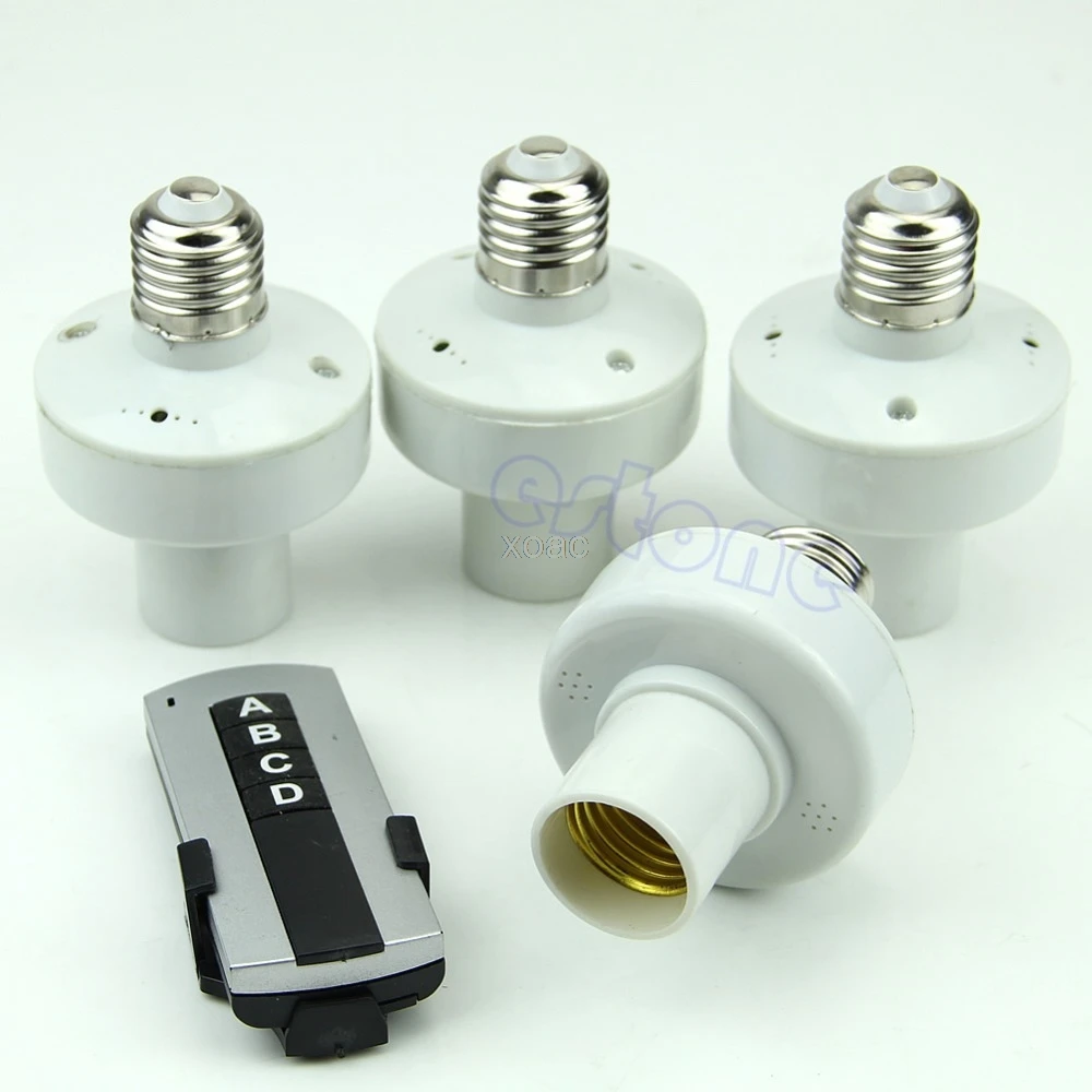 

4Pcs E27 Wireless Remote Control Light Lamp Bulb Holder Cap Socket Switch M07 dropship