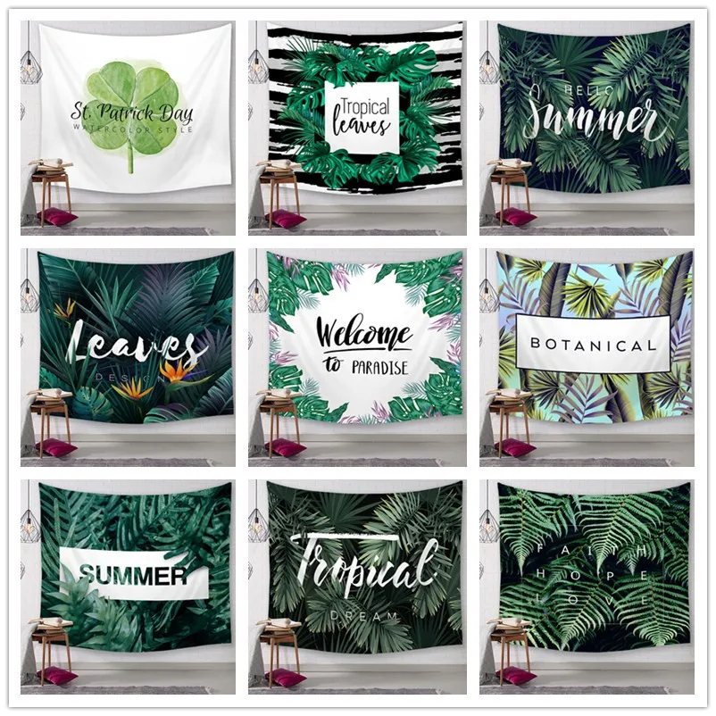 

Green Plant Wall Hanging Tapestries Indian Mandala Tapestry Tai Chi Hippie Bohemian Decorative Wall Carpet Yoga Mats