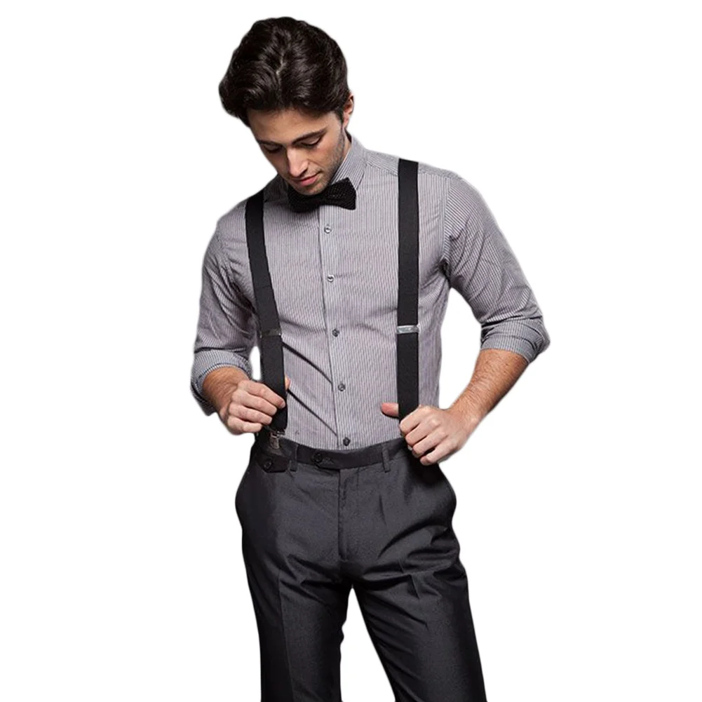 Fashion Unisex Elastic Y-Shape Braces Mens Womens Adjustable Clip-on Suspenders