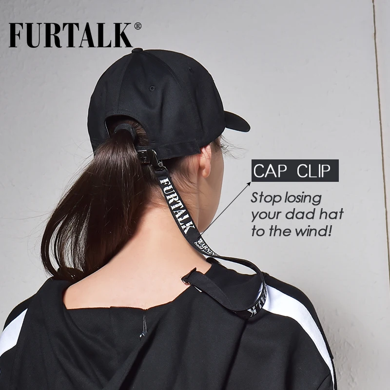 Furtalk الأسود قبعات للنساء والرجال قبعة بيسبول الصيف ماركة الأسود سنببك قوارب التزلج تسلق windcap لمدة الأيام العاصفة