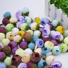 20 шт. 2 см искусственные пионы голова мини чай роза бутон для дома свадебный Декор венок для скрапбукинга и рукоделия поддельный цветок