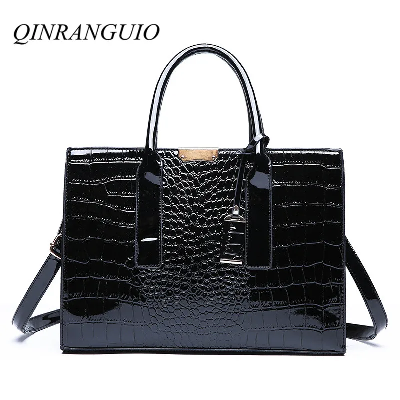

QINRANGUIO Women Bag Women Leather Handbags Patent Leather Shoulder Bag Women 2019 Fashion Bags Handbags Women Famous Brands
