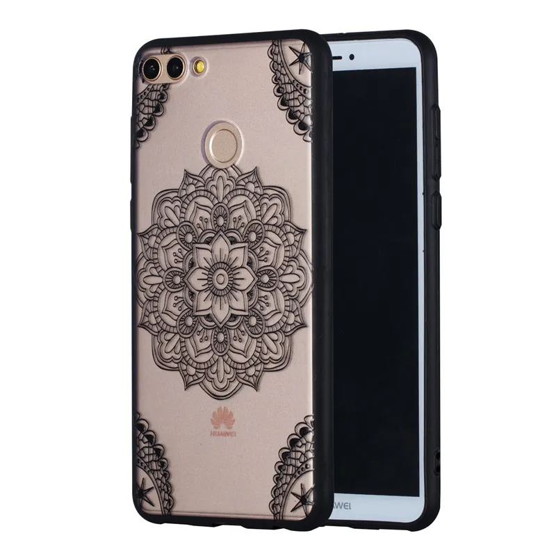 Case For Huawei P Smart Cases Luxury 3D Relief Lace Flower TPU + PC Silicone Case For Huawei Honor7A 7X 10 Y5 Y7 2018 Case Coque (25)