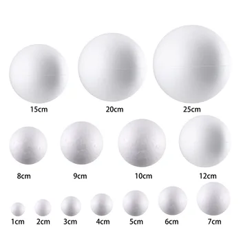 

Hot 20PCS/Lot Modelling Polystyrene Styrofoam Foam Ball White Craft Balls For DIY Christmas Party Decoration Supplies Gifts D