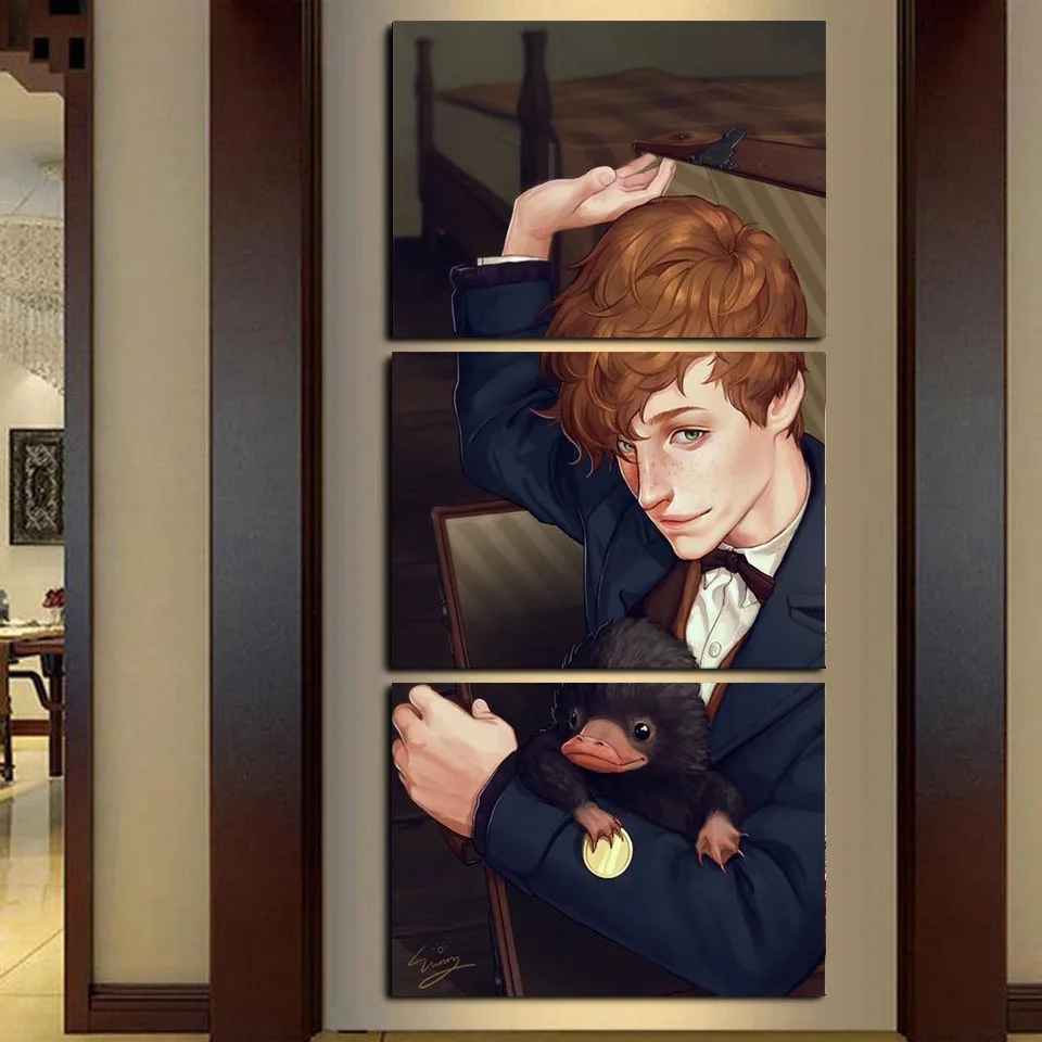 newt scamander fan art Modern Home Wall Decor Canvas Picture Art HD