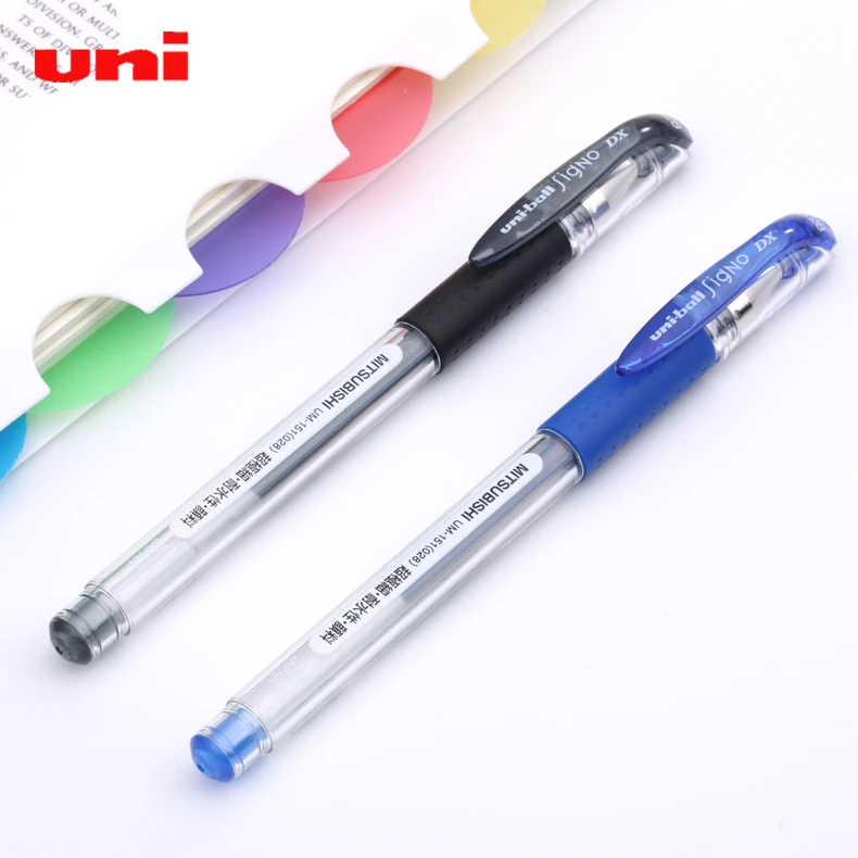 

5pcs/lot super fine waterproof pigment 0.28mm gel pen smooth writing comfortable grip twin-ball design UNI UM-151