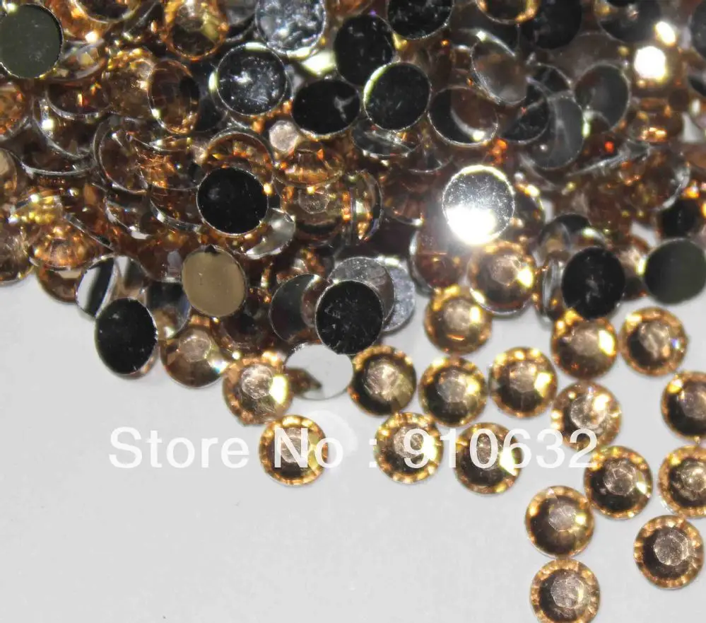 

2,000PCS LIGHT BROWN RHINESTONES FLATBACK 4.8MM HALF ROUND GEMS FOR NAIL ART CRAFT SCRAPBOOKING