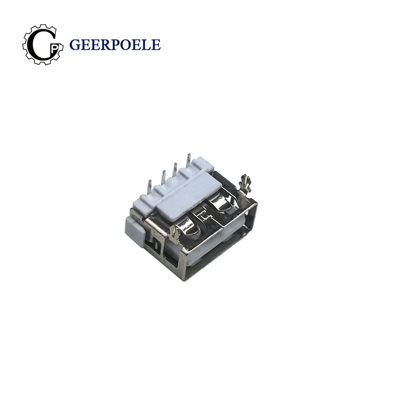 

10 Pcs/Lot white Type A 13*10 Female USB 2.0 4 Pin Plug Socket Jack Connector Plug Socket with Cover Seat Welding Adapeter