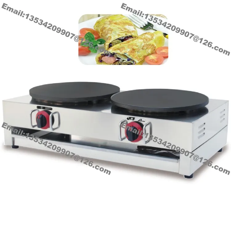 Free Shipping 15.75" 40cm Heavy Duty Nonstick Dual LPG Gas Pancake Maker Crepe Machine Iron