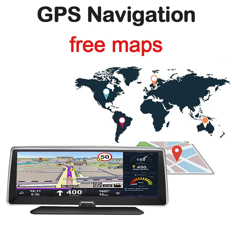 Автомобильный видеорегистратор Yantu 8 0 &quotс GPS навигацией FHD 1080P Wi Fi дистанционным