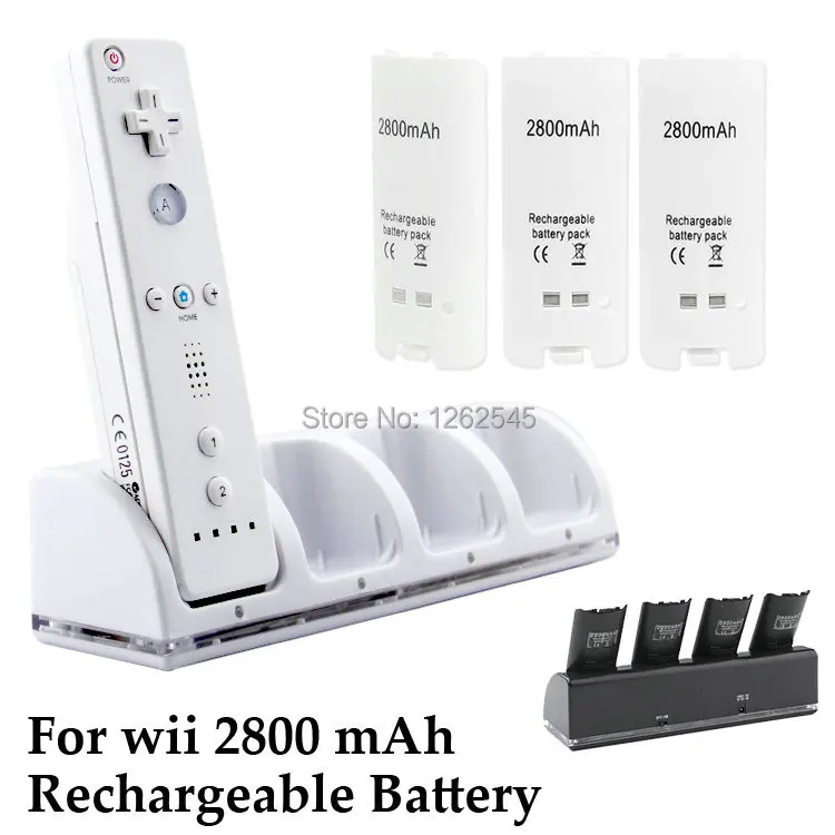 For Nintendo wii Remote Controller Battery charger 4 * 2800 mAh