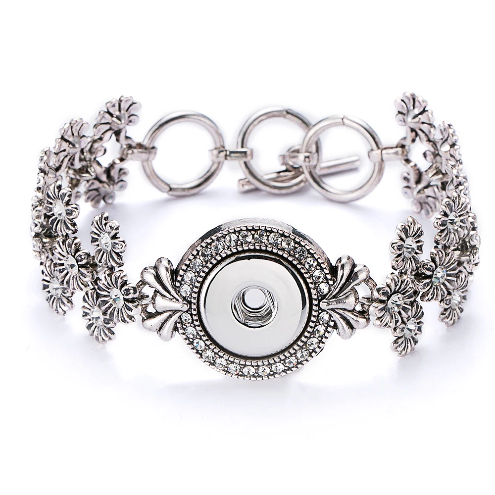 STOCK wholesale different styles high quality 18MM elegant flower chain DIY button bracelet jewelry | Украшения и аксессуары