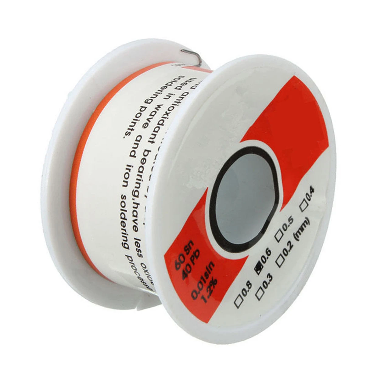 1 x Fine Solder Wire 0.6mm 60/40 1.2% Flux Reel Tube Tin Lead Rosin Core Soldering