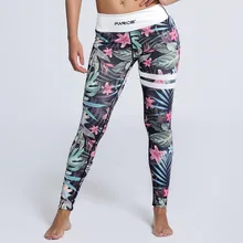 Женские эластичные узкие штаны с цветочным принтом и принтом листьев для тренировок в тренажерном зале для йоги бега занятий спортом леггинсы для фитнеса дропшиппинг