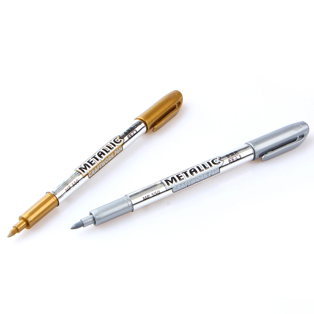 4 шт./партия краски ручка металл цвет ручка технология золото и серебро 1,5 мм до краски ручка принадлежности для учебы маркер