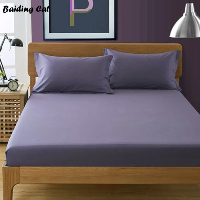 Домашний текстиль 1 шт. темно-фиолетовый простыня из Мягкий хлопок/полиэстер простыня однотонная 10 видов цветов чистый матрас крышки Твин