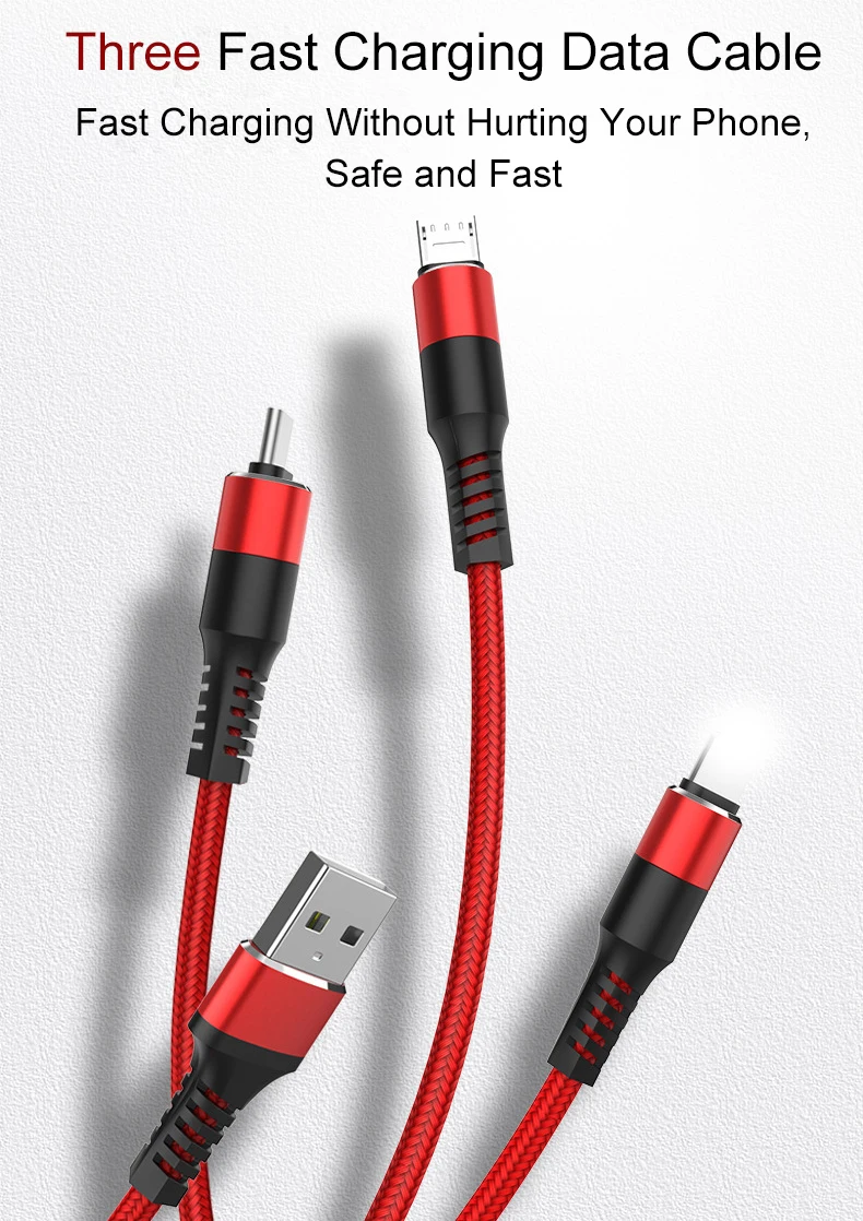 М. uruoi 3 в 1 USB кабель для мобильного телефона Micro usb type C зарядное устройство кабель для iPhone зарядный кабель Micro USB зарядное устройство Шнур