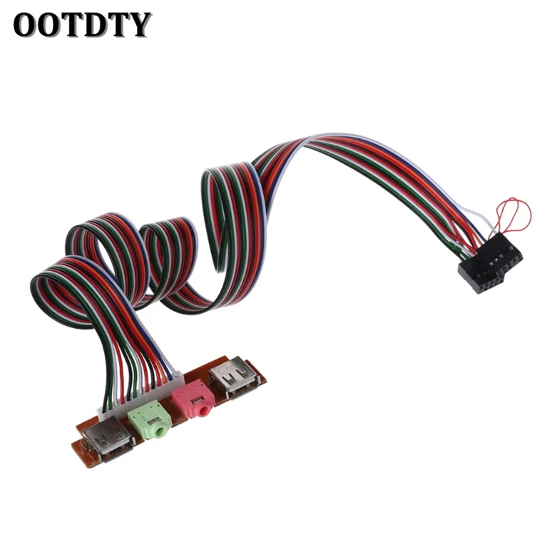 OOTDTY 2 Port USB 2.0 Computer Case Front Panel Audio Jacks Port Mic