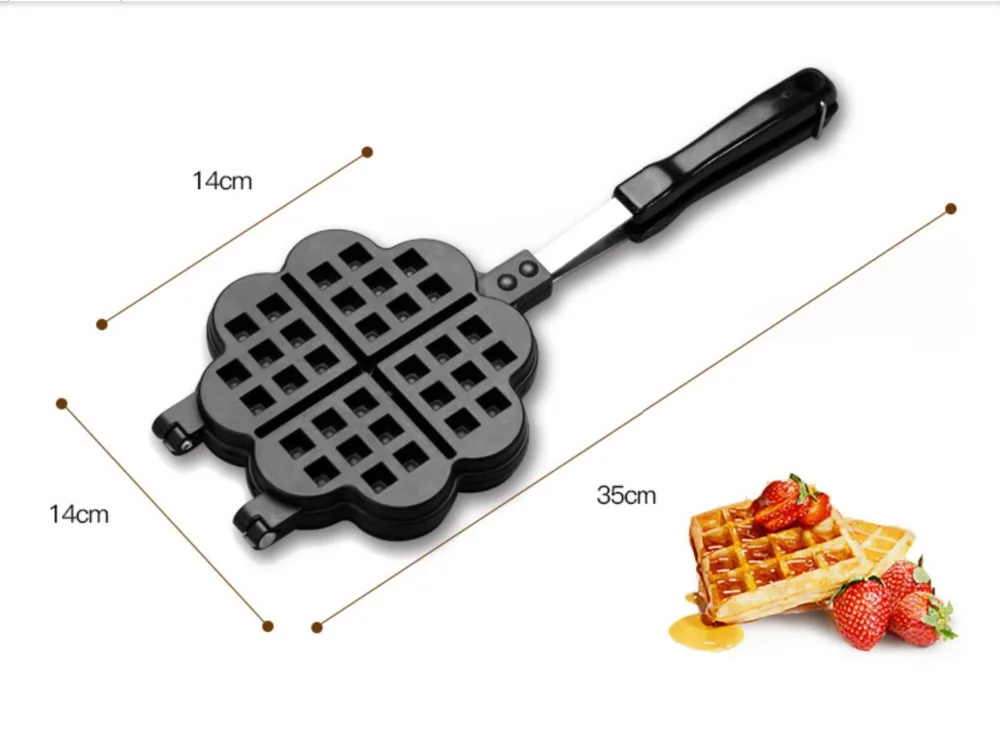  DIY Heart Shape Non-stick Metal Waffle Maker Mould Cake Baking Pan Kitchen Baking Tool Waffle Mold  - 32901986058