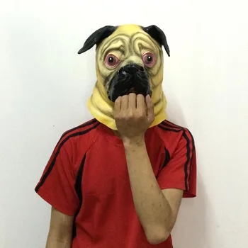 

Halloween Horror Performance Cosplay Latex Dog Masks Pug Dog Head Mask