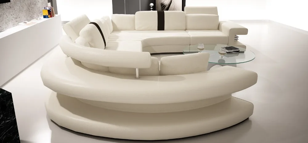 Современный угловой кожаный диван с секционной гостиной набор диванов|sofa