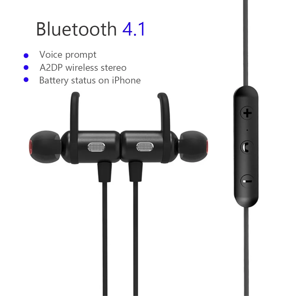 

Wireless Bluetooth Sport Earphone IPX5 Waterproof Magnet Auto Boot Shutdown in 1 Second 14G Light Weight Headphone In-ear Earbud