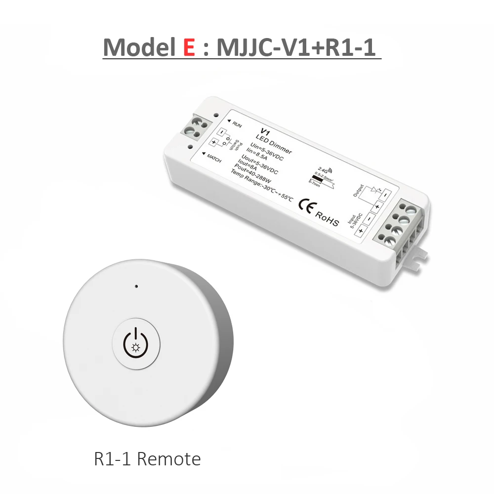 Светодиодный диммер 12 В 24 В ШИМ 2,4G светодиодный сенсорный RF беспроводной пульт дистанционного управления 5 в 36 В умный Wifi диммер контроллер для одноцветной светодиодной ленты - Цвет: Model E