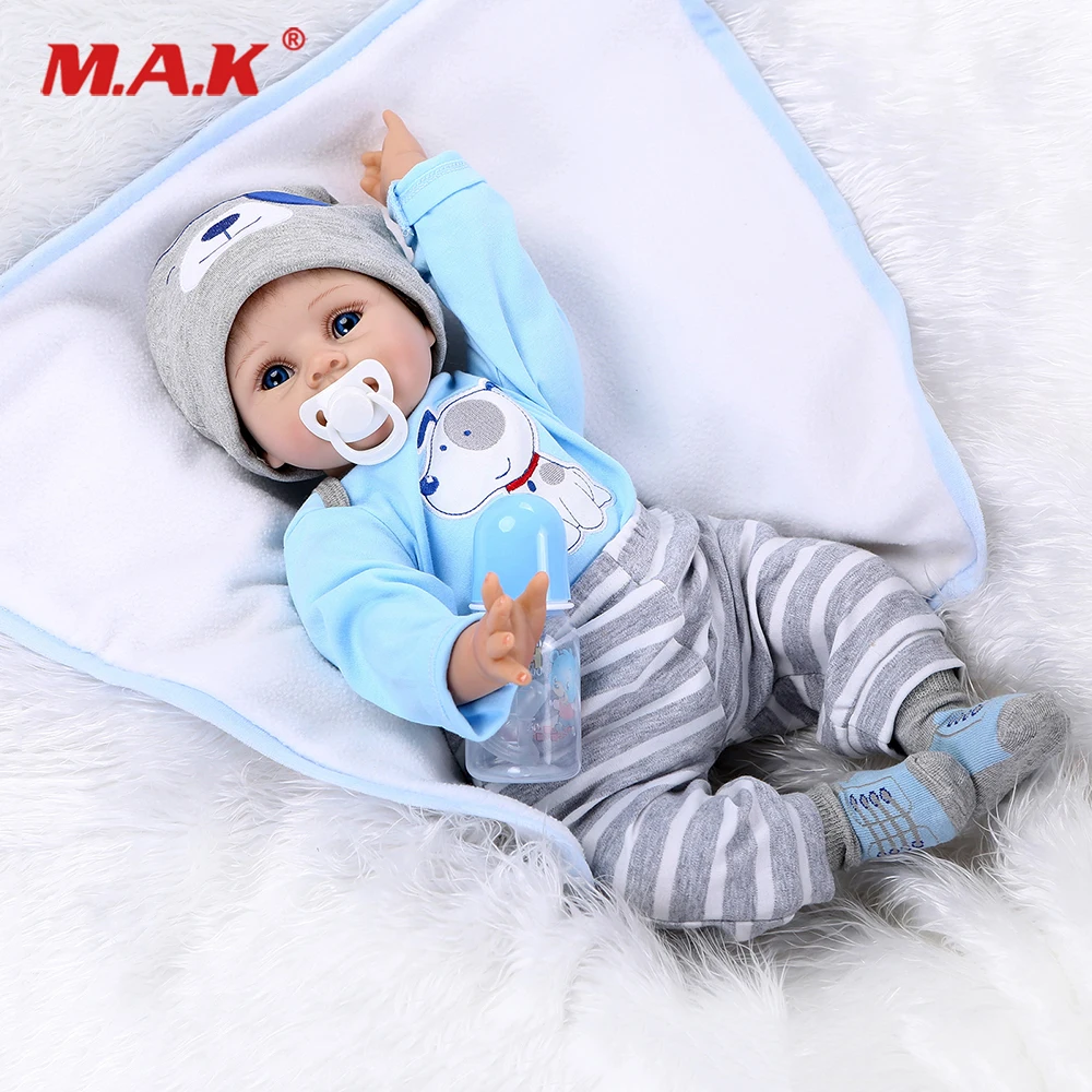 

55cm boneca reborn kukla reborn dolls lol Hair Blue Eyes Girl Doll soft body Silicone Vinyl Dolls toys for girls children gift