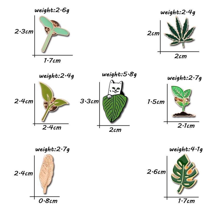 Модные броши с металлическим отворотом, пряжки с золотым листом, зеленый цвет, сумка со значком в виде кленового листа, ювелирные изделия в виде кошки, Женские аксессуары, значок в виде джинсовой шляпы