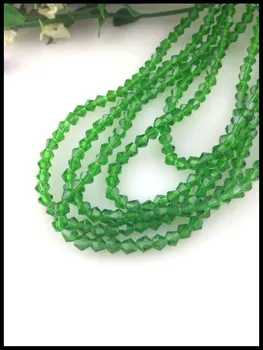

Free Shipping 570Pcs Bicone Glass Crystal Beads 4mm Green For Jewelry Making Craft DIY