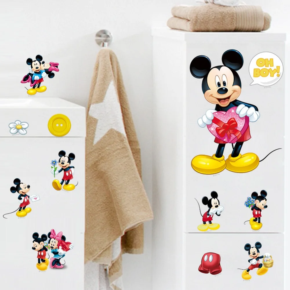 

Colorful 3D Cartoon Mickey Minnie Mouse Wall Stickers for Kids Baby Rooms Nursery Poster Bedroom Home Decor Vinyl Art Wall Decal
