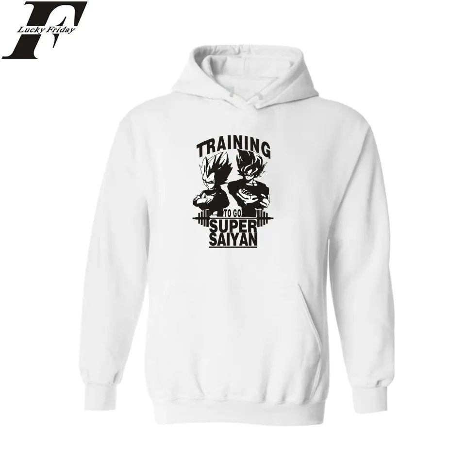 LUCKYFRIDAYF Dragon Ball Classic SUPER SAIYAN Cotton Long Sleeve Harajuku Sweatshirt Black/Gray with Street wear Hoodies Men
