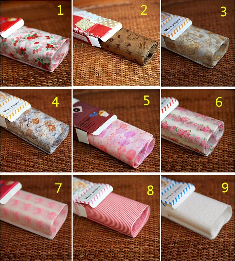 200 hojas de papel encerado/embalaje de alimentos/productos horneados