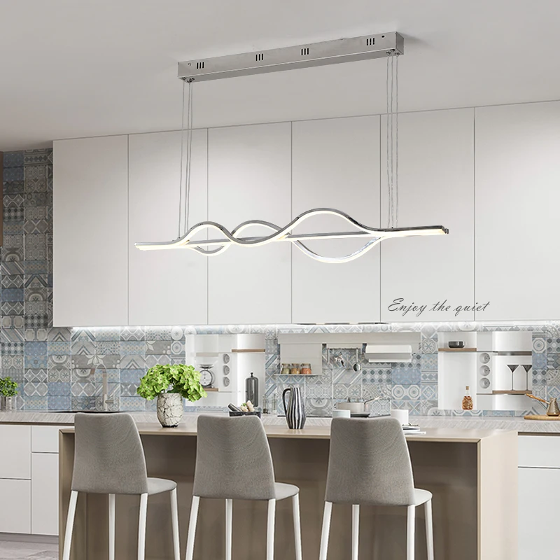

Post Modern LED Pendant lights for Dining room Kitchen office bar Aluminum Wave Lustre Avize Pendant Lamp for high ceiling