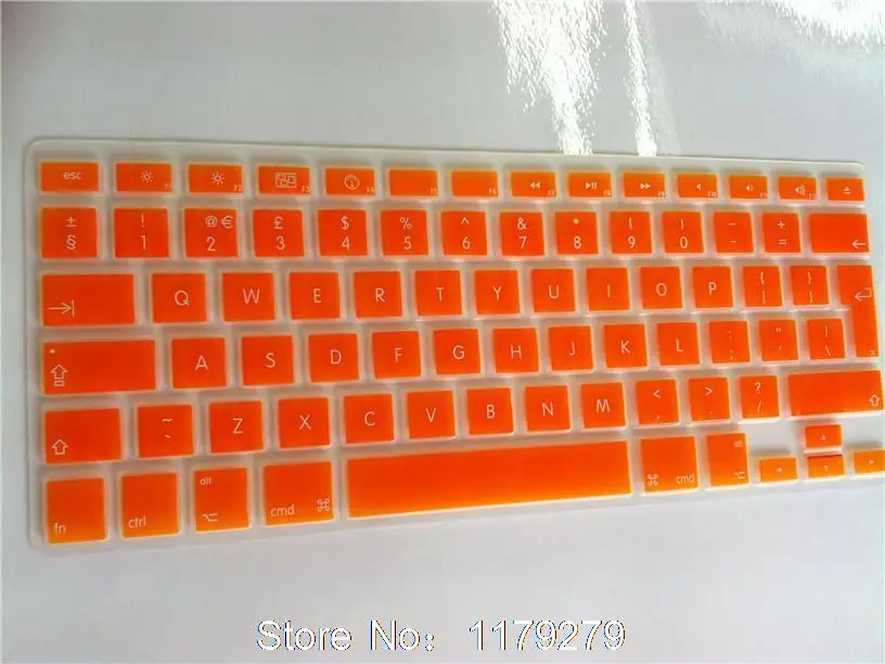 Для старого Mac imac pro 21,5 27 дюймов настольный Европейская версия английская буква евро силиконовый чехол для клавиатуры защитная кожа - Цвет: orange