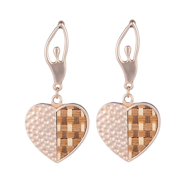 

XINGGE new geometric earrings earrings heart-shaped braided cookie earrings fashion jewelry earrings Ballet girl ear studs