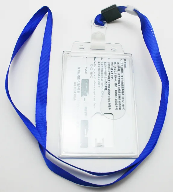 Freeshipping Blue Polyester Lanyard Neck Strap Transpa Hard Freeshipping Blue Polyester Lanyard Neck Strap Transpa Hard Plastic Holder For Id Card Pack Of 50